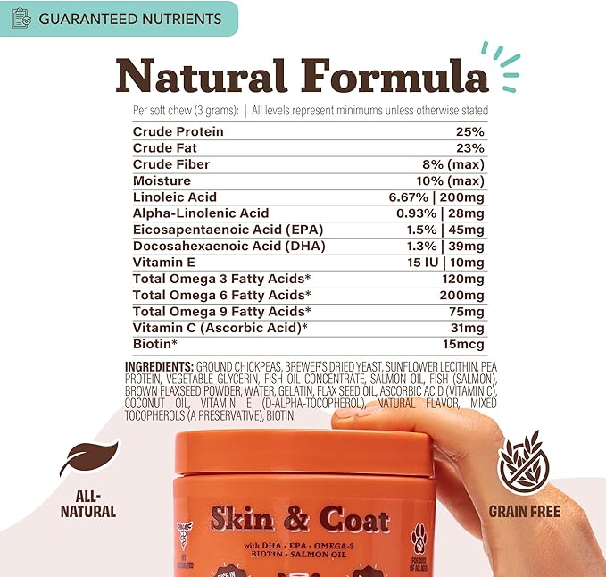 Natural Dog Company Skin & Coat Essentials Bundle, Skin & Coat Supplement + Skin Soother Healing Balm, Promotes Healthy Skin & Coat and Relieves Dry, Itchy Skin