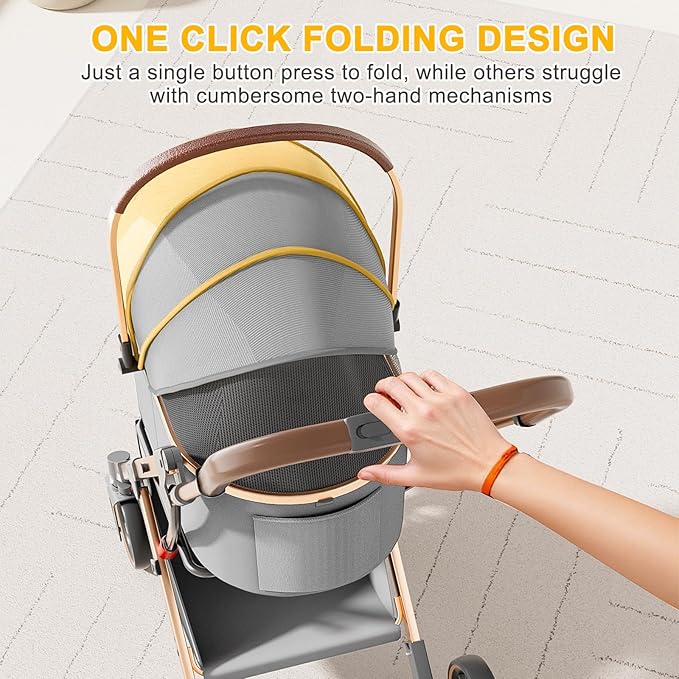 Dog Stroller with 4 Wheels, Folding Pet Stroller for Small, Medium Dogs and Cats up to 50lbs, Detachable Carrier, Storage Basket, Car Seat 3 in 1 Multifunctional (Grey)