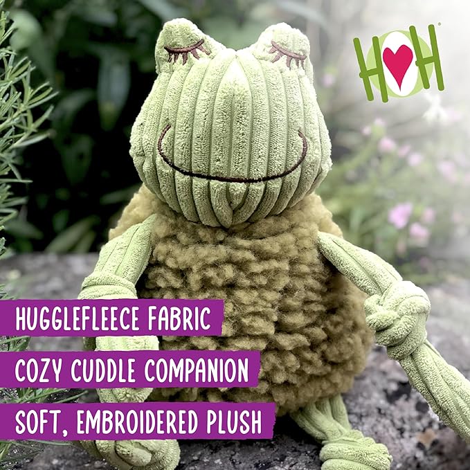 HuggleHounds Knottie Plush Dog Toy - Dog Stuffed Animal Toy, Puppy Toys, Squeaky Dog Toy for Small, Medium & Large Dogs, Soft Fleece, Durable Plush to Keep Them Busy - Penelope Pig, Large