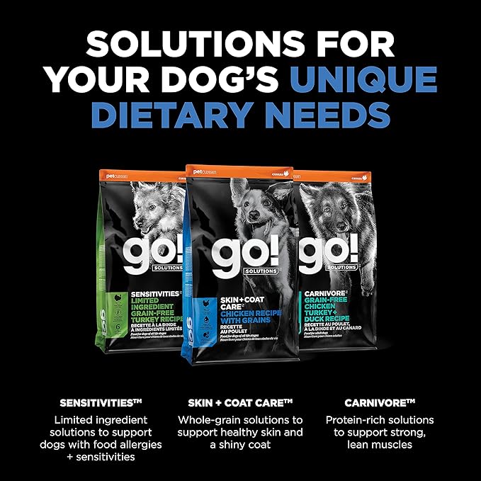 Go! Solutions Skin + Coat Care, Dry Dog Food, Chicken Recipe with Grains, 22 lb Bag