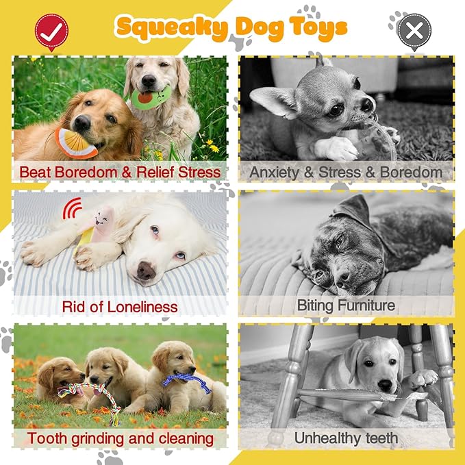 Puppy Chew Toys for Teething, Dog Toys 18 Pack Puppy Essentials Chew Toy Bundle with Squeaky Toys and Interactive Rope Toys for Small Dogs, Stuffed Plush Toys for Puppies to Keep Them Busy