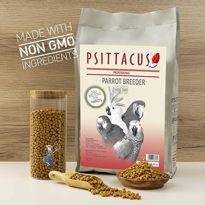 Psittacus Parrot Breeder 6.6 lb | Complete Pellet Diet for Caiques, Macaws, African Greys and Amazonas | Premium Food for Birds, 100% no-GMO