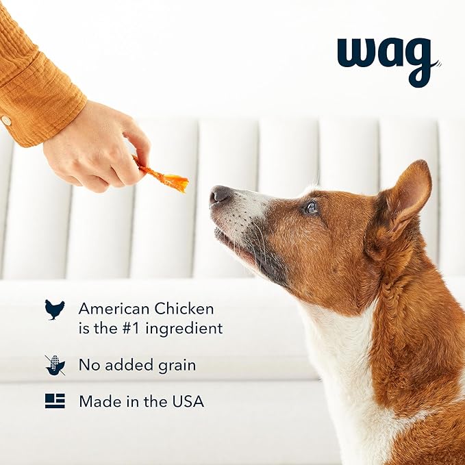 Amazon Brand - Wag Soft & Tender American Jerky Dog Treats – Chicken Recipe (12 oz)