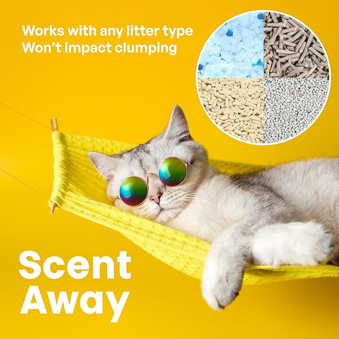 Cat Litter Deodorizer – Fragrance-Free Odor Eliminator with Active Carbon, Controls Litter Box Smells, (Pack of 3)