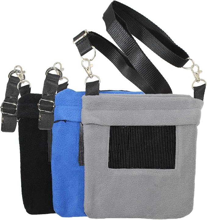 Exotic Nutrition Economy Carry Bonding Pouch (Blue) - for Sugar Gliders, Squirrels, Marmosets, Hamsters, Rodents, Rats, Reptiles, & Other Small Pets