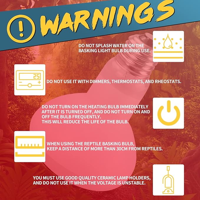 LUCKY HERP Infrared Heat Lamp 100W 2 Pack,Reptile & Amphibian Basking Spot Light Bulbs, Red Heat Lamp Bulbs for Reptiles, Bearded Dragon, Turtle, Lizard, Snake, Chicken