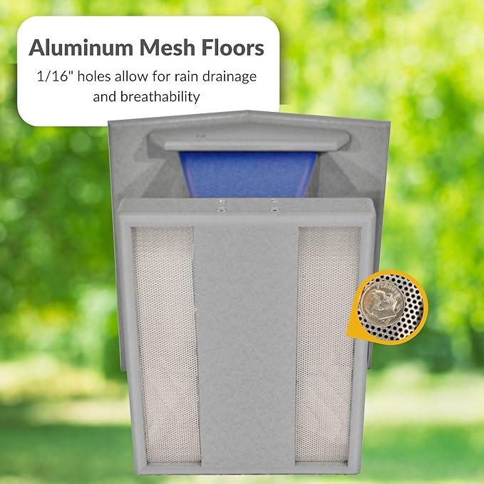 Plastic Hanging Hopper Bird Feeder, Large Bird Feeders for Outdoors, Suitable for Food, Seed, Mealworm (Large, Light Gray & Blue)