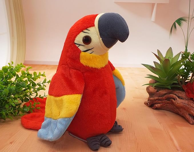 Talking Parrot Plush Toy, Repeat What You Say Funny Kids Stuffed Toys, Birthday Gift Kids Early Learning Animal Toy Electronic Toy