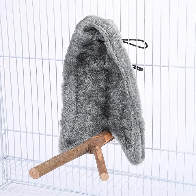 Comfort Corner Fleece Bird Blanket Parrot Cage Snuggle Hut Warm Bird Nest House Bed Hanging Hammock Toy for Parakeet Cockatiel Pigeon Small Animals Shelter Plush Bedding(Size L)