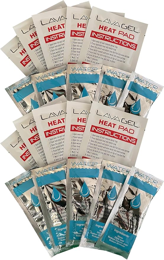 Oven Recharge Kit - Contains 10 Water Packs & 10 Heat Pads for Food - Portable Food Warmer - Innovative Food Heating Pad - Keep Food Warm with This Hot Pack- Compact & Efficient Food Warmers