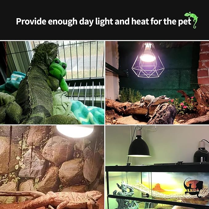 75W Reptile Heat Lamp Combo Set-Reptile Day and Night Heat Lamp,UVA Basking Spot Bulb for Bearded Dragon Lizard Turtle Snake Chameleon Use, 4 Pack