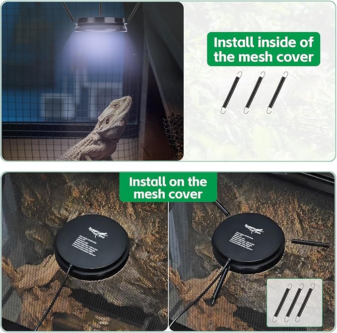 UVB Light for Reptiles with Dimming, LED UVB Light Bulb Fixture for Bearded Dragon Gecko Lizard Turtle Snake, Adjustable Brightness UVA UVB Lamp for Tropical & Desert Reptile Tank Accessories 8W Black