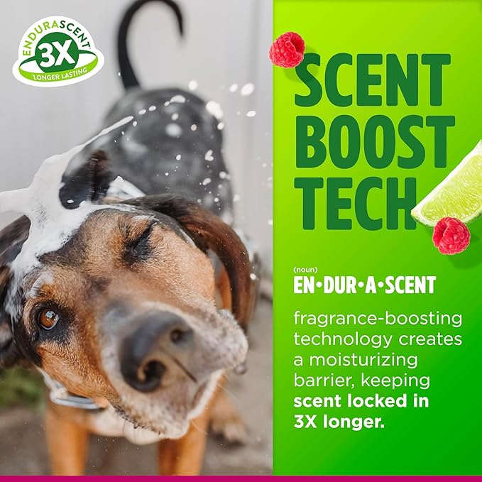 TropiClean Deodorizing Dog Shampoo, Powerful Odor Control, Long-Lasting Raspberry Lime Scent, Puppy Safe, Made in The USA, Cat Friendly, 20oz.