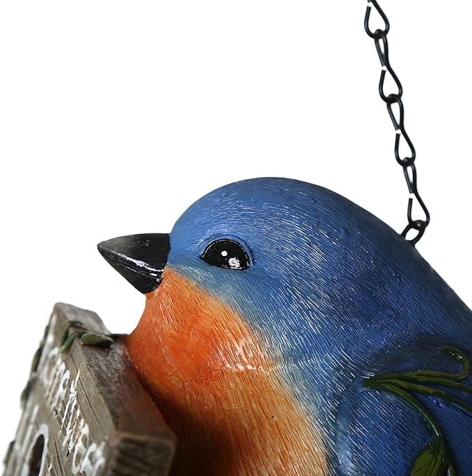 Topadorn Bird Houses for Outside Hanging, Hanging Resin Garden Bird House Decoratvie Birdhouse