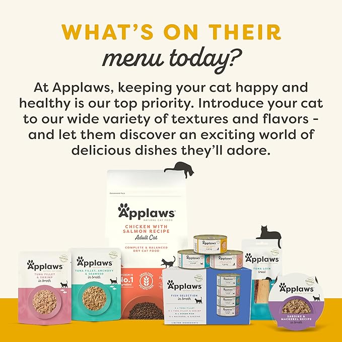 Applaws Natural Wet Canned Cat Food, Limited and Natural Ingredients, High Protein with No Artificial Additives, Chicken Selection Variety Pack in Broth (24 x 2.47oz Cans)