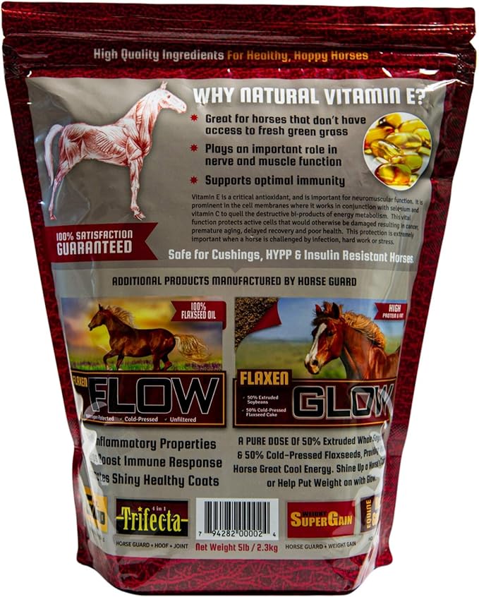Flaxen EAS-E Guard 4 lb, Natural Vitamin E Equine Supplement, with Important Antioxidant