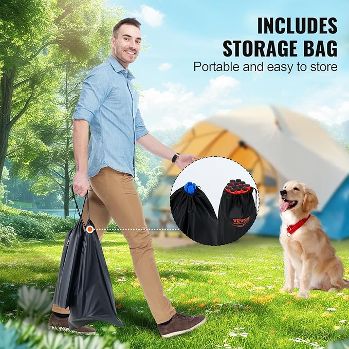 VEVOR 6 Sets Dog Agility Hurdle Cone Set, 12 Agility Cones 6 Agility Rods 2 Rod Buckles, Dog Agility Course Backyard Set Puppy Obstacle Course Jump with Storage Bag, Pet Outdoor Games