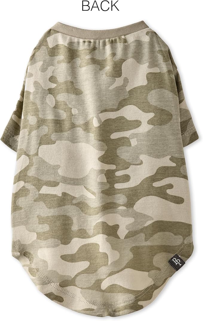 Toby II - The Perfect Tee, 3 Pack Short Sleeve Pet T-Shirt 100% Organic Cotton Tees Clothes for Small, Medium, Large Dogs, Sage Camo, Medium