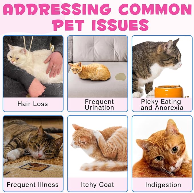Collagen for Cats, Cat Collagen Liquid Drops for Cats with Biotin, MSM & Ginger Digestive & Immunity Support, Itch Relief, Skin & Coat and Joint Health, Cat Supplement 60ml 