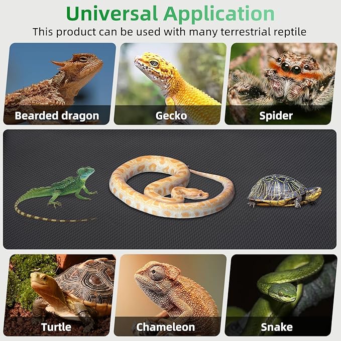 Bearded Dragon Tank Flooring, Reptile Tank Mat for Leopard Gecko, Snake, Lizard and Tortoise, Reptile Carpet Floor Liner for Lizard Cage, Cuttable Reptile Carpet Rolled, Substrate for Reptile Tank