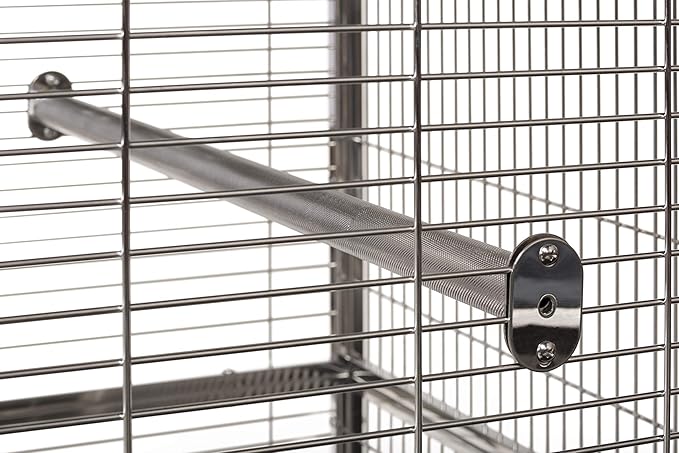 Prevue Pet Products Large Stainless Steel Play Top Bird Cage, Rust Resistant Metal Cage for Birds with Rooftop Ladder and Playtop