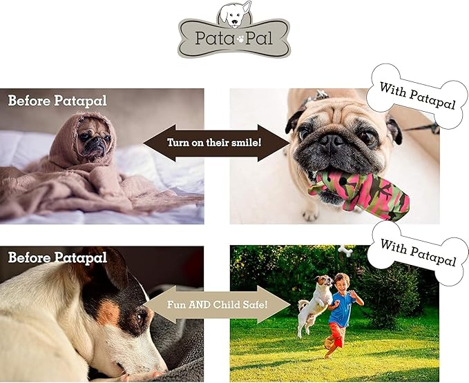 Eco-Friendly Durable Cotton Canvas Squeaky Dog Bone Chew Toy for Chewing, Playing and Exercise – T-Bone, White (Safe for Pets & Kids)
