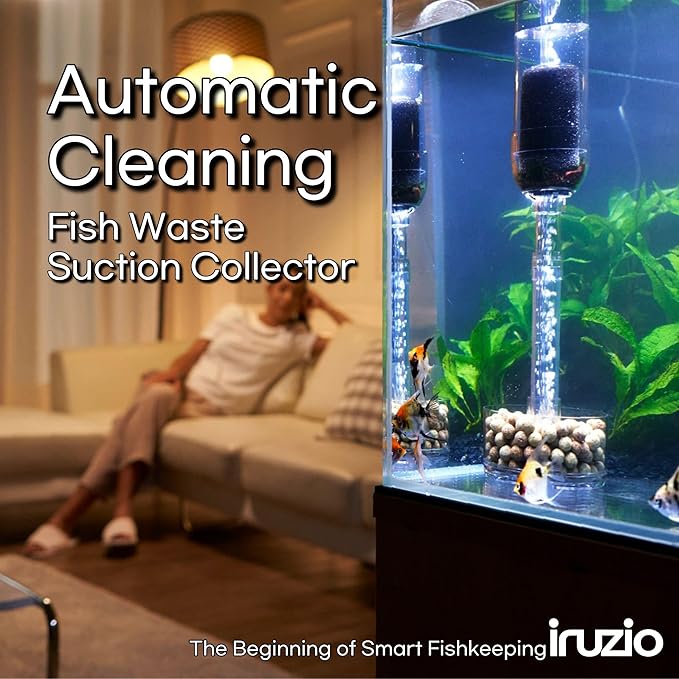Aquarium Cleaner 2in1 - Large (Water Depth 13.8–23.6 in) | Substrate Surface Debris Vacuum | Air-Lift Suction | Near-Zero Water Loss | Quiet 45–50 dB