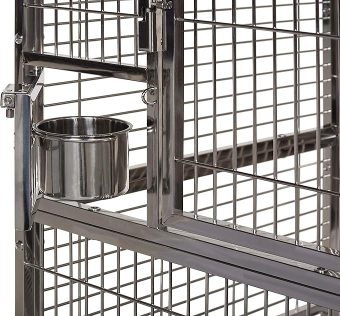 Prevue Pet Products Large Stainless Steel Play Top Bird Cage, Rust Resistant Metal Cage for Birds with Rooftop Ladder and Playtop