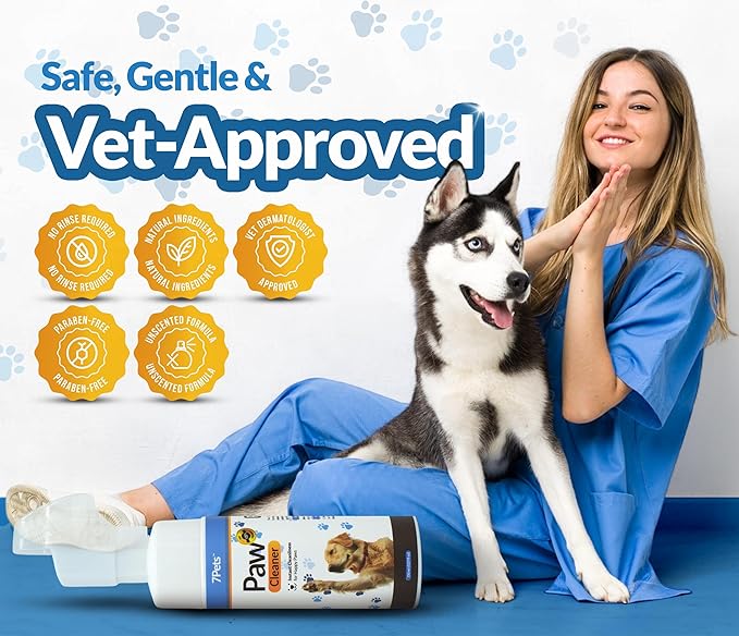 Paw Cleaner for Dogs & Cats | Gentle Dog Paw Washer | No Rinse Foaming | Unscented | Pet Foot Cleaner with Built-in Silicone Brush for Muddy Paws | Puppy & Kitten Paw Wash