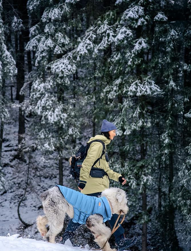 SPACE LION Puffer Jacket, Down Winter Coat, Durable Outdoor Coat for Cold and Windy Conditions, Waterproof, Windproof, Lightweight Jacket, Adjustable Fit for Medium, Large Dogs(Blue,XL)