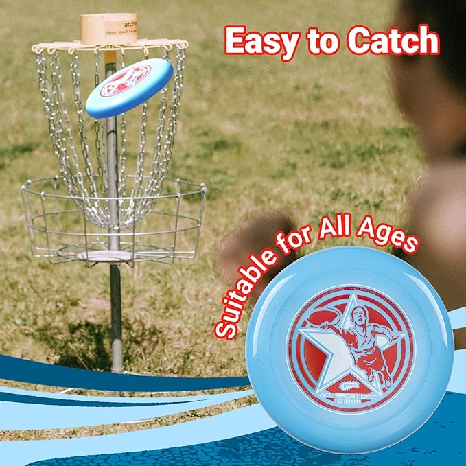 Wham-O Frisbee All Sport Flying Disc 140g, 9.85 Inch, Durable Sports Disc with Non-Slip Grip for Outdoor Games,Team Sports and Family Fun