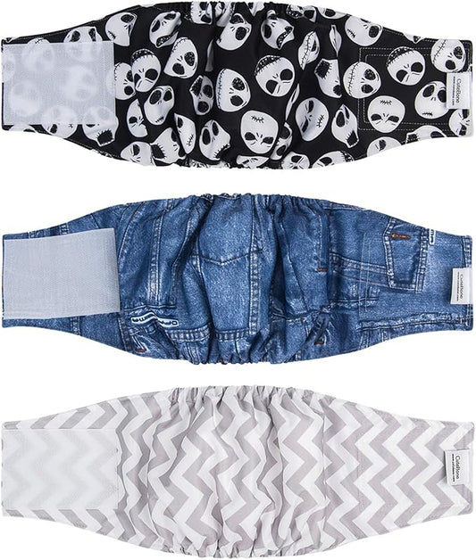 CuteBone Dog Belly Bands for Male Dogs Wraps Washable Doggie Diapers DM06XS