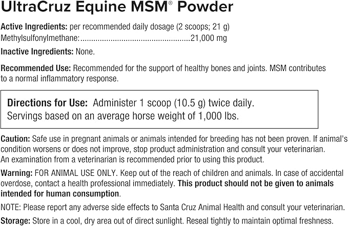 UltraCruz Equine MSM® Powder, 1 lb