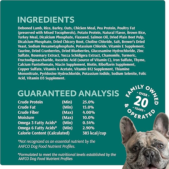 Optimeal Small Breed Dry Dog Food – Small Kibble for Small Dogs, High Protein, Natural Ingredients, Skin & Digestive Support, Premium Balanced Nutrition, European Quality (Lamb & Rice, 3.3 lbs)