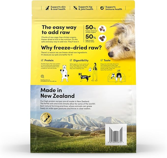RawMix50 Premium Freeze-Dried Raw Cage-Free Chicken Recipe Dog Food, Protein Rich, Includes Kibble, Non-GMO, No Wheat or Corn, 4 lbs