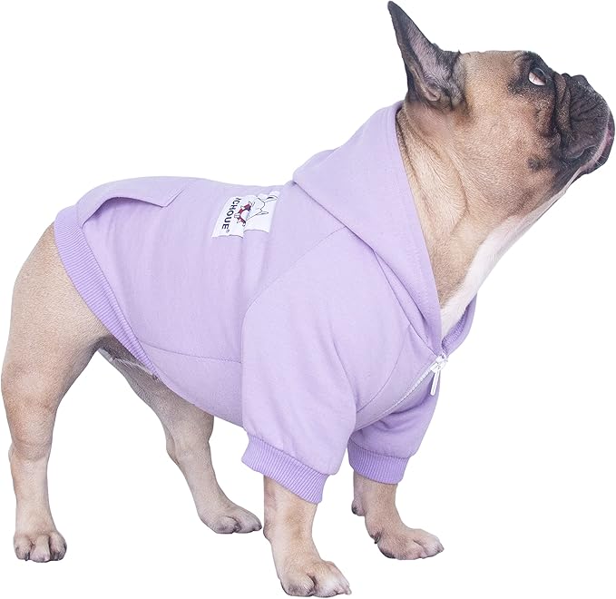 iChoue English Bulldog Clothes Hoodies for Dogs French Frenchie Pug English Boston Terrier Bully Pitbull Corgi Sweatshirt Sweater Clothing - Light Purple/XXLarge
