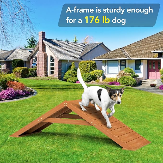 Dogs Agility Course Backyard Set, Wooden Dog Agility A-Frame, Non-Slip Dog Agility Equipment,104" x 30" Large Size-Ideal for Dog Agility Course Indoor and Outdoor