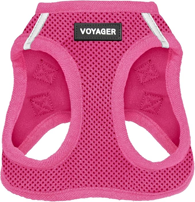 Best Pet Supplies Voyager Step-in Air Dog Harness - All Weather Mesh, Reflective, No Pull Harness for Small, Medium Dogs, Cats - Secure with Hook & Loop Fastener, Buckle, Double D-Rings - Fuchsia, XL