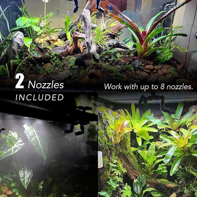 Reptile Mister Humidifier, Reptile Misting System, Mister Sprayer for Reptiles Chameleon Frog Gecko Indoor Plants Vivarium Terrarium, Timer not Included