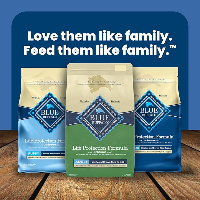 Blue Buffalo Life Protection Formula Natural Adult Dry Dog Food, Lamb and Brown Rice 15-lb