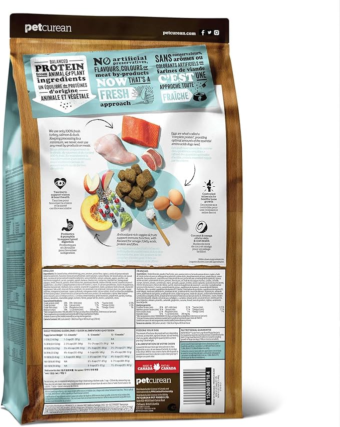 Now Fresh Grain-Free, Dry Dog Food, Real Meat and Fish, Turkey, Salmon and Duck Large Breed Puppy Recipe, 12 lb Bag