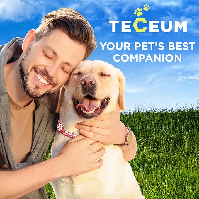 TECEUM Reflective Pet Collar β Red - ESA β L β Extra Soft Padding β Basic Nylon Dog Collar β Quick Release Buckle β Fits Small, Medium and Large Dogs, Puppies, Cats β ESA & Service Dog Options