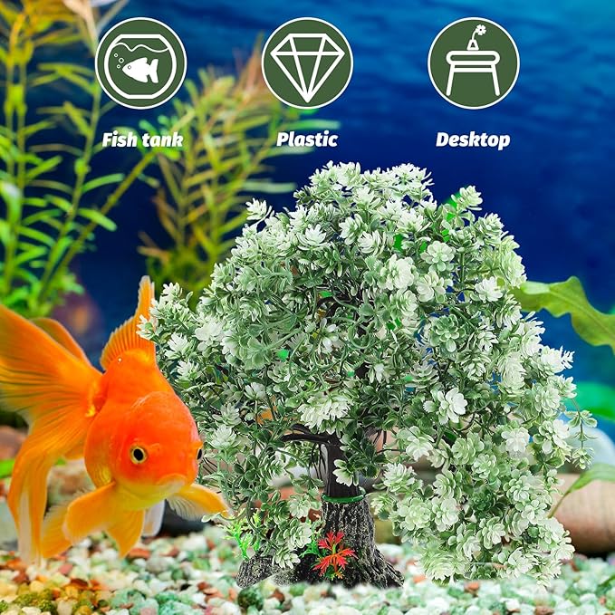 Aquarium Artificial Tree Decor Realistic Fish Tank Landscaping Ornament for Home Decoration Premium Craft for Aquatic Plants and Desktop Decor