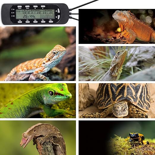 REPTI ZOO Reptile Thermostat Digital Outlet Temperature Timer Troptical or Desert Mode with Day Night Control for Aquarium Reptiles Terrarium Humidistat Mushroom Fermentation,Easy Setup (THC16)