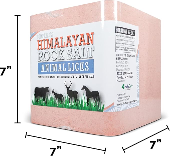 Himalayan Secretsยฎ 22LB (10KG) Compressed Pink Himalayan Salt Lick | for Livestock and Wildlife Animals | 100% Pure & Natural Feed Salt Block | Natural Minerals and Trace Elements
