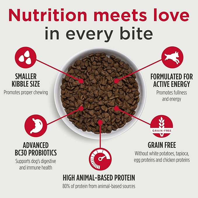 Nulo Freestyle Small Breed Dog Food, Premium Adult and Puppy Grain-Free Dry Smaller Sized Kibble Food, with BC30 Probiotic for Healthy Digestion Support, 6 Pound (Pack of 1)