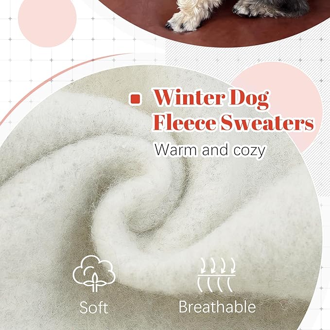 FUAMEY Dog Hoodie,Winter Dog Fleece Sweaters Pet Warm Sweatshirt Pet Pullover Dog Clothes with Pocket Soft Warm Christmas Outfit Puppy Vest with Leash Hole for Small Medium Large Dogs Red XS