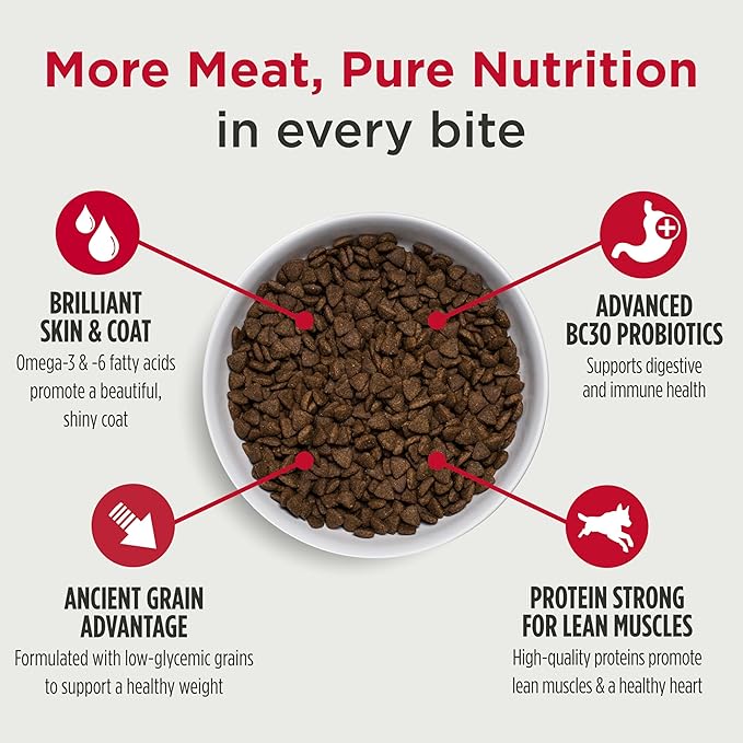 Nulo Frontrunner Ancient Grains High-Protein Dog Food, Chicken, Oats, & Turkey Recipe- Natural Dry Dog Food with Probiotics, Grain-Inclusive Kibble for Adult Dogs, 25 lb Bag