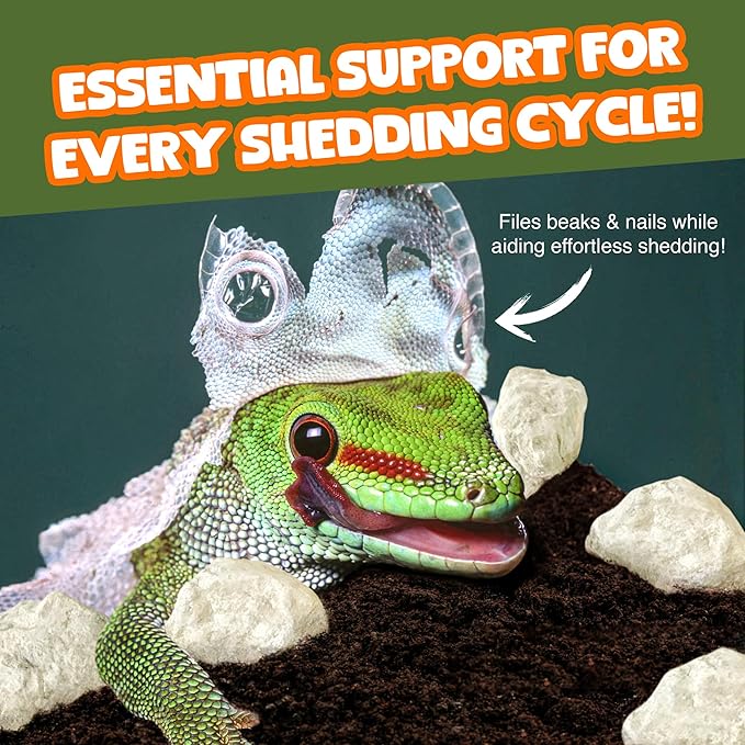 CoCoo Mineral Rocks for Leopard and Crested Geckos, Reptile Enrichment, Terrarium Decor, with Lime, Calcium, and Trace Elements, 2 oz.