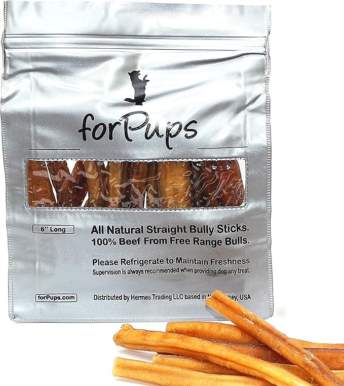 Thick 6" Bully Sticks (2 POUNDS) for Large & Medium Dogs, for Aggressive Chewers, Natural & Fully Organic, 100% Beef Pizzle Dog Chew, Fully Digestible Dental Treats (6 inch, 2 lb / 32 oz)